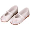 White - Chinese Traditional Embroidery Shoes Girls Ballet Flats Slip On Shoes