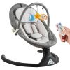Baby Swing, 5-Speed Baby Rocker with 3 Seat Position, Portable Infant Swing for Newborn with PVC Touch Panel, Remote Control, Bluetooth