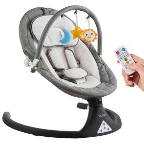 Baby Swing, 5-Speed Baby Rocker with 3 Seat Position, Portable Infant Swing for Newborn with PVC Touch Panel, Remote Control, Bluetooth