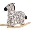 Zebra Shaped Kids Rocking Horse with Realistic Sound for 2-4 Years, Black