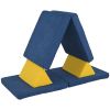 6 Pcs Kids Nugget Play Couch, Modular Play Sofa Set w/ Washable Cover, Creativing Couch Furniture for Playroom or Bedroom, Blue
