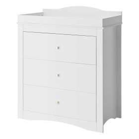 Changing Table Dresser, Baby Diaper Change Station with 3 Drawers