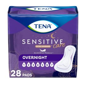 Overnight Incontinence Pads for Women â€“ Extra Coverage, SkinComfort, 28 Count