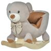 Bear-shaped Kids Rocking Horse with Sound for 18-36 Months, Gray