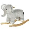 Kids Rocking Animal Elephant Rocker with Realistic Sounds, Plush Ride on Toy for 2-4 Years, Gray