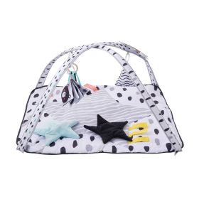 Baby Play Gym Mat, Tummy Time Mat with 6 Sensory Toys, Baby Activity Mat with 2 Touch Balls & Soft Fabric for Sensory & Motor Skill Development