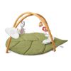 Baby Play Gym Mat, Baby Activity Mat with 6 Sensory Toys, Oversize Leaf-Shaped Tummy Time Mat for 0-18 Months Newborn Infant