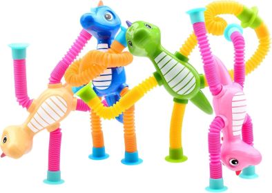 4Pcs Telescopic Suction Cup Dinosaur Toys,Sensory Toys for Kids 3-5 5-7,Toddler Toy,Fidget Toy,Toddler Travel Essential