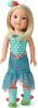 Girl Wellie Wishers Camille Doll with Blue Leotard, Mermaid Skirt, Headband, and Boots
