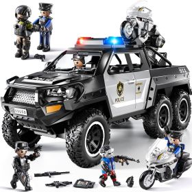 Police Car Toys for Boys 3-5, Play Vehicles for Boys Girls Ages 3-12 with Light and Sound, Role Playing Police Truck Toys