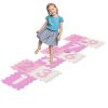 Colorful Kids Hopscotch Foam Mat with 9 Interlocking Tiles & 3 Marker Discs, Non-Slip Play Mat for Toddlers 10 Months+
