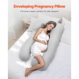 Pregnancy Pillow, U-Shaped Full Body Maternity Pillow for Pregnant Women, Soft and Breathable Pregnant Support Pillows with Removable & Washable Cover