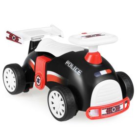 Kids Ride-On Sliding Car with Music Function, 3 Themes Sit-and-Scoot Toy for 19-36 Months (Police)