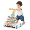 Wooden Baby Walker with 3-Position Adjustable Heights and Smooth Wheels