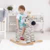 Zebra Shaped Kids Rocking Horse with Realistic Sound for 2-4 Years, Black