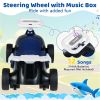 Kids Ride-On Sliding Car with Music Function, 3 Themes Sit-and-Scoot Toy for 19-36 Months (Shark)