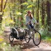 2-Seat Elite 360 Swivel Bike Trailer for Kids Bicycle Cargo Trailer with Water-Resistant Windows, Black and White