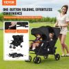 Double Stroller, Foldable Lightweight Twin Stroller with Tandem Seating, Adjustable Backrest/Footrest, Wrap-Around Safety Harness