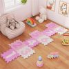 Colorful Kids Hopscotch Foam Mat with 9 Interlocking Tiles & 3 Marker Discs, Non-Slip Play Mat for Toddlers 10 Months+