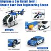 Police Truck Toy Large Semi Truck with Racing Car and Helicopter, Kids Police Car Toys with Light & Sound