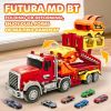 Truck Car Toys for 13+ Years Old Kids, Carrier Truck Race Track Toys, Foldable Transport Car Toys with Foldable Race Tracks