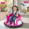 Pink 5-Point Seat Belt Kids Bumper Car with Flashing Lights & Music, Safe 0.7-1.2 MPH Ride-On Toy for Boys & Girls