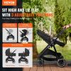 Standard Baby Stroller, Infant Toddler Stroller with Bassinet, 3rd-Gear Adjustable Backrest & Foldable & Reversible Seat