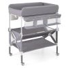 Portable Baby Changing Table with Wheels and Large Storage Rack