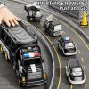 Police Truck Toy for 3 4 5 6 Years Old Boys - Carrier Vehicle Toy Set with 3 Small Cars and 1 Helicopter, Kids Firction Powered Car for Age 3-9