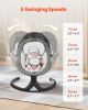 Baby Swing, 5-Speed Baby Rocker with 3 Seat Position, Portable Infant Swing for Newborn with PVC Touch Panel, Remote Control, Bluetooth