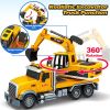 SpringFlower Toy Truck, Large Excavator Truck Toy for 3 4 5 6 Year Old Boys,Truck Toy with Sound and Light