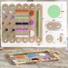 Kids Balance Beam, Wooden Balance Board with Stepping Stone for 3-8 Years