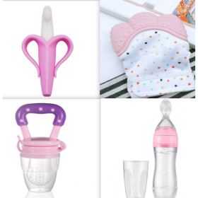 Baby Spoon Bottle Feeder (Option: Pink set)
