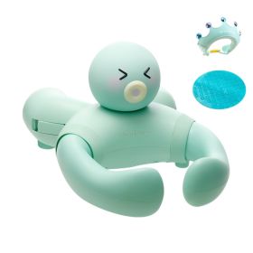 MiniJones Baby Bath Stand Suction Cup Wall-Mounted Adjustable Width Portable Standing Shower Holder (Option: Green Set Cap Mat)