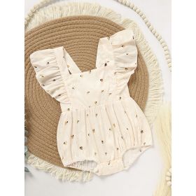 Baby Girl Honeybee Bubble Romper - 1st Bee Day Romper, Infant Bee Birthday Outfit, Cute Bee Romper For Baby (Option: Apricot-9to12 Months)