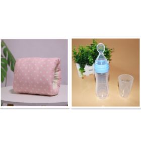Adjustable Baby Cotton Nursing Arm Pillow Breastfeeding Washable Baby Infant Nursing Breastfeeding Pillow Cushion Arm Pad (Option: Pink stars set-25X23CM)