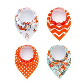 4pcs Lot Bibs Burp Cloth Print Arrow Wave Triangle Baby Bibs Cotton Bandana Accessories (Option: 6)