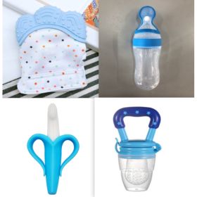 Baby Spoon Bottle Feeder (Option: Blue set)
