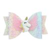 Baby Girls Unicorn Bow Hair Clips 3.5inch Girls Hair Accessories with Unicorn Glitter Boutique Hairpin with Unicorn