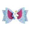 Baby Girls Unicorn Bow Hair Clips 3.5inch Girls Hair Accessories with Unicorn Glitter Boutique Hairpin with Unicorn