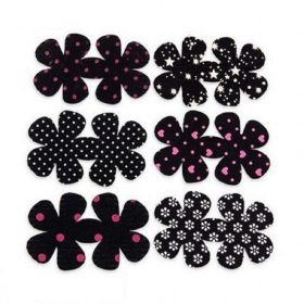 Black Hair Magic Stickers 6 Pieces Per Pack Bangs Post Magic Sticker Hair Stickers Clip-Less Hair Ornaments Hair Fringed Reusable Random Designs Hair (style: set 5)