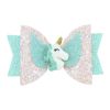 Baby Girls Unicorn Bow Hair Clips 3.5inch Girls Hair Accessories with Unicorn Glitter Boutique Hairpin with Unicorn