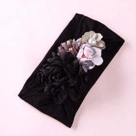 Newborn Baby Girl Nylon Headbands for Infant Toddler Kids Fashion Pretty Hair Accessories (Color: BLACK)