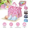 5Pcs Baby Nappy Diaper Bags Set Mummy Diaper Handbags with Diaper Pad Food Bag Bottle Bag Travel Tote Bags For Mom Dad