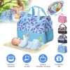 5Pcs Baby Nappy Diaper Bags Set Mummy Diaper Handbags with Diaper Pad Food Bag Bottle Bag Travel Tote Bags For Mom Dad