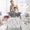 Portable Baby Changing Table with Storage Basket and Shelves