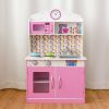 Kid's Wooden Pretend Cooking Play Kitchen Set