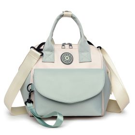 Baby Nappy Diaper Bag with 6 Pockets Burp Cloth Adjustable Shoulder Strap Detachable Small Bag Multifunctional Diaper Changing Bag with 2 Insulated Po (Color: green)