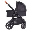 Travel System Stroller with Infant Bassinet, 2-in-1 Baby Cradle Stroller Combo, Reversible Seat, Easy One-button Folding