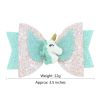 Baby Girls Unicorn Bow Hair Clips 3.5inch Girls Hair Accessories with Unicorn Glitter Boutique Hairpin with Unicorn